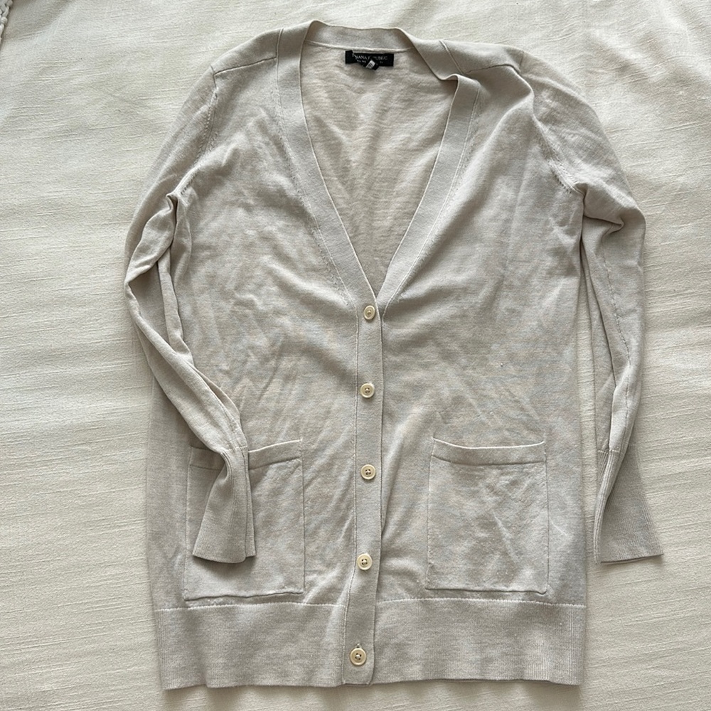 Banana Republic 100% Merino Wool Cardigan - Light Oat Color